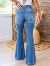 Load image into Gallery viewer, Crossed Waist Flared Full-length Jeans