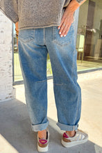 Load image into Gallery viewer, Medium Wash Cuffed Barrel Jeans