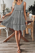 Load image into Gallery viewer, Stripe U Neck Sleeveless Loose Fit Mini Dress