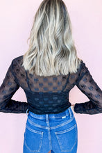 Load image into Gallery viewer, Mesh Bow Pattern Long Sleeve Top