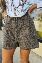 Load image into Gallery viewer, Leopard Print Loose Denim Shorts