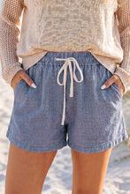 Load image into Gallery viewer, Stripe Drawstring Elastic Waist Casual Denim Shorts