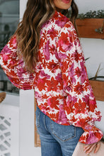 Load image into Gallery viewer, Cakewalk Floral Smocked Billowy Sleeves Blouse
