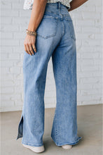 Load image into Gallery viewer, Slit Leg High Rise Drawstring Casual Jeans