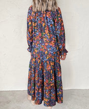 Load image into Gallery viewer, Floral V Neck Long Sleeve Flowy Long Dress