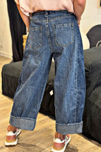 Load image into Gallery viewer, Stitched Raw Hem Wide Leg Loose Jeans