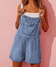 Load image into Gallery viewer, Tie Strap Casual Denim Romper