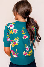 Load image into Gallery viewer, Floral Pattern Short Sleeve Sweater