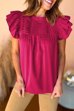 Load image into Gallery viewer, Smocked Ruffle Sleeve Blouse