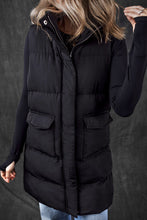Load image into Gallery viewer, Longline Full Zipper Puffer Vest with Pockets