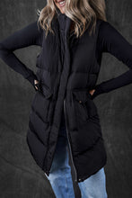 Load image into Gallery viewer, Longline Full Zipper Puffer Vest with Pockets