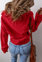 Load image into Gallery viewer, Collared V Neck Ribbed Edge Elegant Sweater