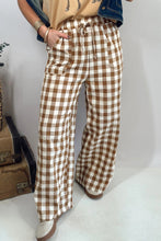 Load image into Gallery viewer, Gingham Plaid Tie Elastic Waist Shift Pants