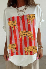 Load image into Gallery viewer, Cheetah Striped Print Retro Fashion Graphic Tee