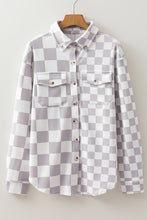 Load image into Gallery viewer, Checkerboard Flap Pocket Button Front Shacket