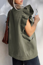 Load image into Gallery viewer, Bay Ruffled Patchwork Denim Jacket Vest