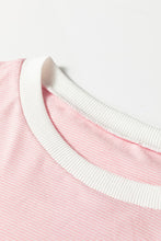 Load image into Gallery viewer, Stripe Contrast Edge Patchwork Long Sleeve Top
