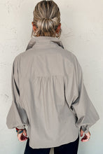 Load image into Gallery viewer, Balloon Sleeve Side Slits Loose Fit Shirt