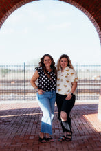 Load image into Gallery viewer, Polka Dot Print Ruffled Sleeve V Neck Blouse