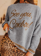 Load image into Gallery viewer, See You Cowboy Embroidered Western Graphic Sweater