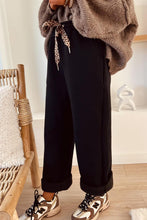 Load image into Gallery viewer, Leopard Drawstring Elastic Waist Solid Pants