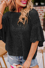 Load image into Gallery viewer, Knit Scallop Edge Short Sleeve Knit Top
