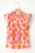 Load image into Gallery viewer, Ruffled Sleeve Smocked Floral Top