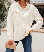 Load image into Gallery viewer, Solid Color Cute Bow Detail Loose Hoodie