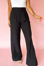 Load image into Gallery viewer, Pleated Detail Pull On High Elastic Waist Loose Straight Pants