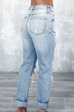 Load image into Gallery viewer, Washed Frayed Slim Fit High Waist Jeans