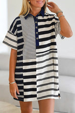 Load image into Gallery viewer, Striped Polo T Shirt Dress