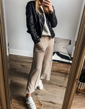 Load image into Gallery viewer, Faux Leather Lapel Collar Zipper Jacket
