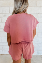 Load image into Gallery viewer, 2 piece Cropped Tee and Ruffle High Waist Skort Set