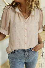 Load image into Gallery viewer, Metallic Jacquard Short Sleeve Shirt