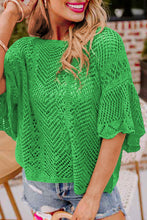 Load image into Gallery viewer, Knit Scallop Edge Short Sleeve Knit Top