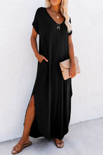 Load image into Gallery viewer, Hidden Pocket Splits Maxi T-shirt Dress