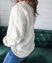 Load image into Gallery viewer, Exposed Seam Chest Pocket Knit Pullover Sweatshirt 9679-P1