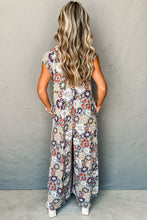 Load image into Gallery viewer, Floral Sleeveless Buttoned Pocketed Wide Leg Jumpsuit