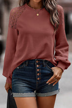 Load image into Gallery viewer, Lace Long Sleeve Textured Pullover