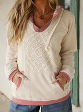 Load image into Gallery viewer, Contrast Trim Crochet Knit Patchwork Exposed Seam Hoodie