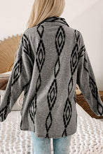 Load image into Gallery viewer, Aztec Contrast Chest Pockets Loose Shacket
