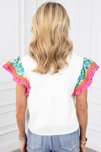 Load image into Gallery viewer, Contrast Ricrac Floral Sleeve Top