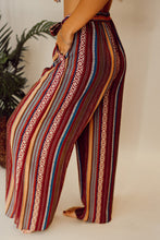 Load image into Gallery viewer, Striped Print Tie Waist Wide Leg Pants