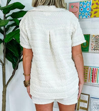 Load image into Gallery viewer, Textured Stripes Short Sleeve Shirts and Shorts Set