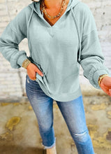 Load image into Gallery viewer, Ribbed Drop Shoulder Knit Hoodie
