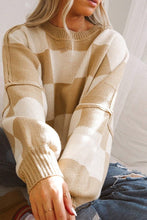 Load image into Gallery viewer, Checkered Bishop Sleeve Sweater