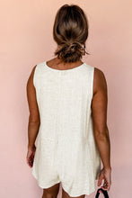 Load image into Gallery viewer, Sleeveless V Neck Buttoned Front Chest Pocket Romper