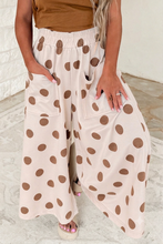 Load image into Gallery viewer, Polka Dot Wide Leg Elastic Waist Casual Pants