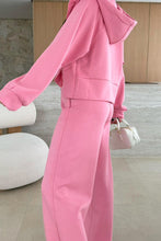 Load image into Gallery viewer, Solid Color Zip Up Hoodie Drawstring Loose Pants Set