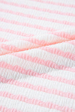 Load image into Gallery viewer, Stripe Knit Short Sleeve Top and Drawstring Shorts Set